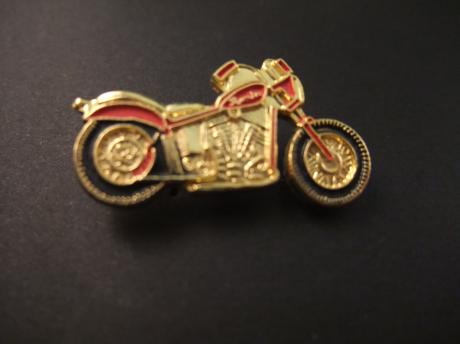 Harley-Davidson motor goudkleurig rode biezen